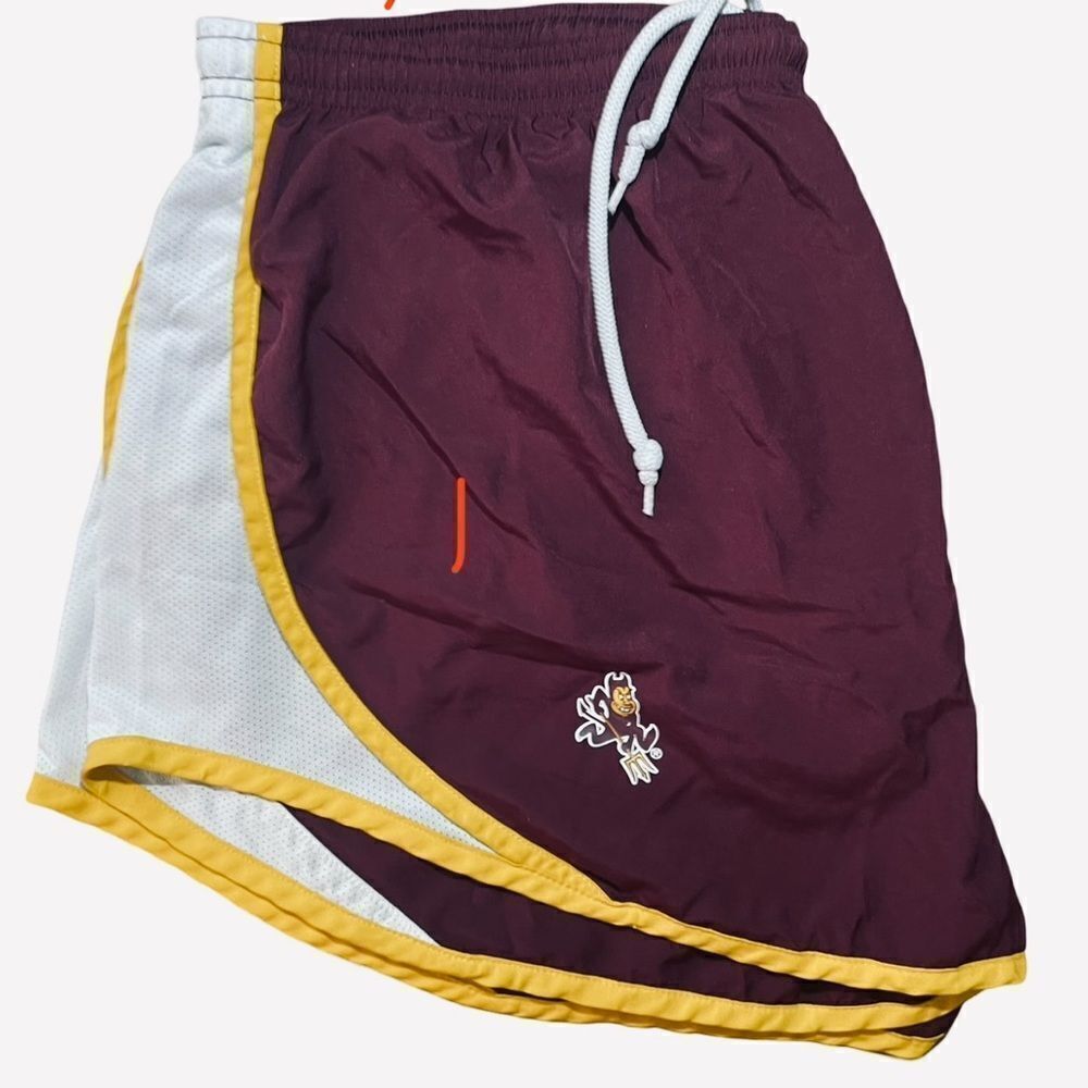 Nike Red and White Athletic Shorts with Elastic Waistband